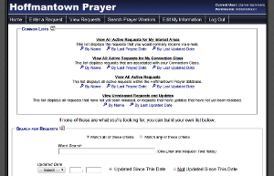 Screen shot of Virtual Prayer Room